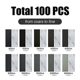 Micro Sander Kit 3.5X 1 Inch Detail Finger Sander for Small Projects+ 100PCS Wet Dry Sandpaper Sheets 60 120 240 400 600 800 1000 1500 2000 5000 Grit Tongbay