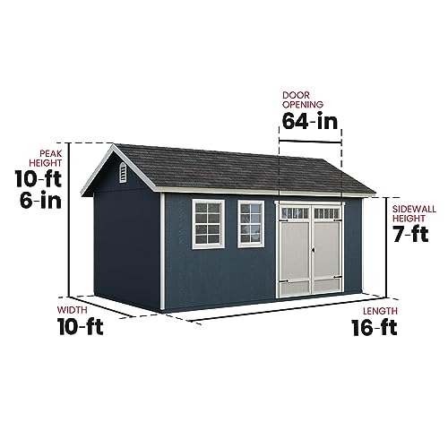 Handy Home Products Scarsdale 10x16 Do-It-Yourself Wooden Storage Shed - WoodArtSupply