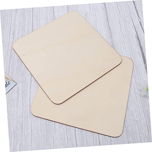 NOLITOY 5pcs Pieces Wood Pieces Plywood Sheet DIY Crafts Unfinished Wooden Piece DIY Wood Piece Square Wood Slice Wood Chips Decorate Bamboo Square