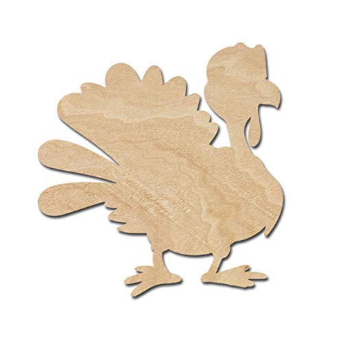 Turkey Wood Cutouts for crafts, Laser Cut Wood Shapes 5mm thick Baltic Birch Wood, Multiple Sizes Available - WoodArtSupply