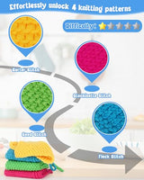 Katech Knitting Kit for Beginners-Learn to Knit Dishcloth-Beginner Knitting Kit for Adults Kids with Knitting Book, Knitting Needles, Soft Wool Yarn, Katech