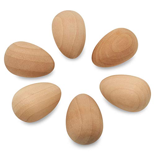 Wooden Easter Eggs 1-5/8 inch, Pack of 12 Small Wooden Eggs for Crafts, Fake Eggs, Artificial Egg, Wood Eggs for Crafts, by Woodpeckers Woodpeckers