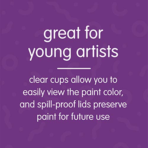 Colorations No-Spill White Lid Tempera Paint Cups for Kids Value Classroom Pack Painting Supply (10 pack), Model:10WPC Colorations