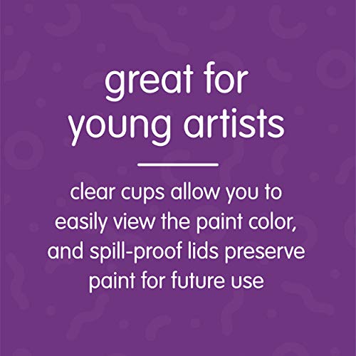 Colorations No-Spill White Lid Tempera Paint Cups for Kids Value Classroom Pack Painting Supply (10 pack), Model:10WPC - WoodArtSupply