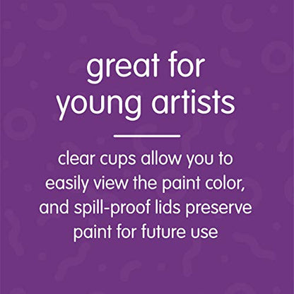 Colorations No-Spill White Lid Tempera Paint Cups for Kids Value Classroom Pack Painting Supply (10 pack), Model:10WPC - WoodArtSupply