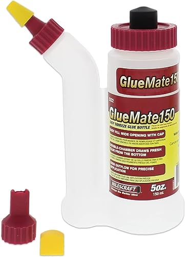 Milescraft 5223 Glue Mate 450-15oz. (450ml) + Milescraft 5222 Glue Mate 150-5oz. (150ml) - Precision Wood Glue Bottle - Anti-Drip Also Includes One - WoodArtSupply