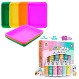 Save 10% on Set of 4 Kids Activity Plastic Tray + Pastel Tie Dye Kit Bundle Dab and Dot Markers