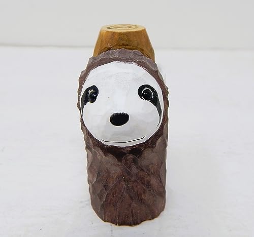 Selsela Sloth Figurine Statue Decor Small Animal Sculpture Art Wood Carving Miniature Selsela