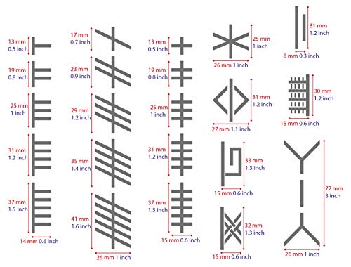 Aleks Melnyk #185 Metal Wicca Stencils, Ogham Runes, Sigil Magic, Alphabet, Lettering, Viking Stencil 2 PCS, Template Tools for Wood Burning, - WoodArtSupply