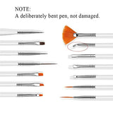 AUOCATTAIL Nail Art Design Tools 15pcs Painting Brushes Set with 5pcs 2-way Dotting Pens & A Gold-rimmed Resin Palette Nail Art Brushes Kits Nail Art AUOCATTAIL
