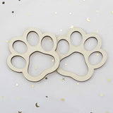 JANOU 6pcs Big Paw Shaped Wooden Cutouts Dog Cat Claws Cutouts Unfinished Wood Pet Paw Wood DIY Craft Embellishments Gift Ornaments Decoration, JANOU