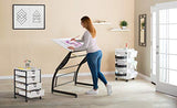 SD STUDIO DESIGNS Triflex Drawing Table, Sit to Stand Up Adjustable Office Home Computer Desk, 35.25"W X 23.5"D, Charcoal Black/White SD STUDIO DESIGNS