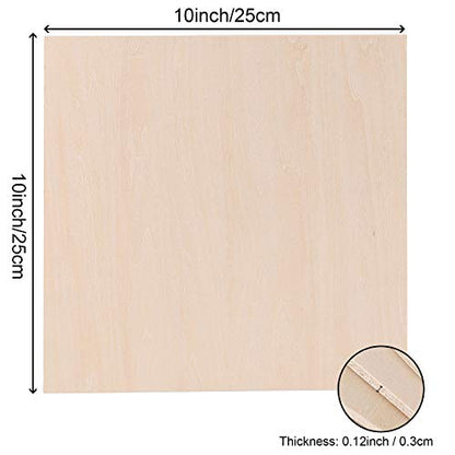 ZOENHOU 10 PCS 10 x 10 x 1/8 Inch Basswood Sheets, Thin Wood Sheets, Square Unfinished Wood Boards for DIY Crafts Projects Painting Decoration - WoodArtSupply