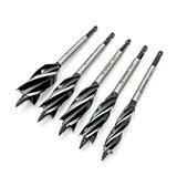 CORTOOL Auger Drill Bit for Wood,1/2", 5/8", 3/4" and 1" Inch Size with Quick Change Hex Shank 5-Piece Drill Bit Set for Wood Cortool