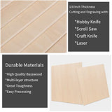 24 Pack Basswood Sheets, 12 x 12 x 1/8 inch Plywood, 3 mm Thin Unfinished Wood Board for Crafts, Laser Cutting & Engraving, Wood Burning, CNC YSangift