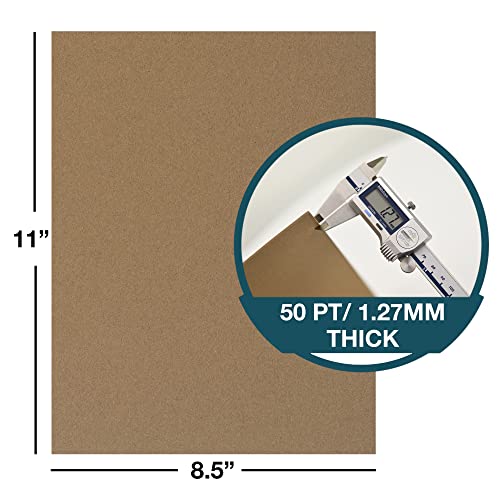 Samsill Chipboard Sheets 8.5 x 11 Inches, 50 Pack, Acid Free, 50 Point, Brown, Compatible with Cricut Machine, Create Embellishments for Cards, Mixed - WoodArtSupply