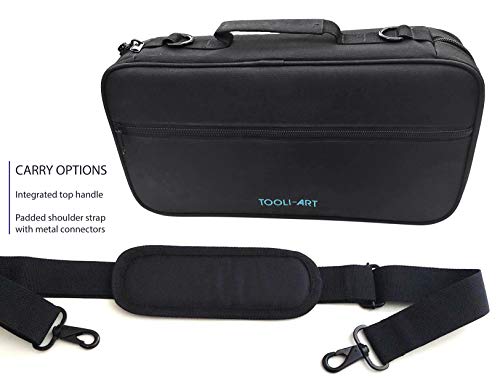 TOOLI-ART Marker & Pen Carrying Case -120 Slots, Canvas, Extra Pockets, Trolley Sleeve, Removable Shoulder Strap, For Most Markers (up to 15mm TOOLI-ART
