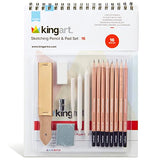 KINGART Graphite Sketching and Drawing Art Set, for All Skill Levels Including Beginner/Student, 16 Pc. KINGART