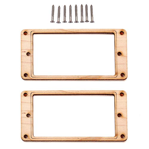 SUPVOX Pickup Frame Maple Wood Plastic Humbucker Mounting Ring with 8 Screws for Musical Instrument Guitar Bass GB305P (Golden) 2pcs - WoodArtSupply