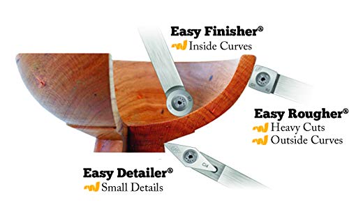 Easy Wood Tools Full-Size Easy Finisher (4200) Woodturning Tool with Round Cutter Scraper Chisel with Replaceable Carbide Insert - WoodArtSupply