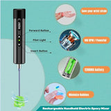 Rechargeable Epoxy Resin Mixer,USB Handheld Electric Resin Mixer for Mixing Epoxy Without Bubbles, Resin Stirrer for Tumblers Epoxy, Resin Molds, WAQONUY