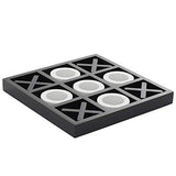 Deco 79 Wood Tic Tac Toe Game Set with White Os, 14" x 14" x 2", Black Deco 79