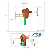 Backyard Discovery, Skyfort II Playground Cedar Wood Swing Set with Playhouse Fort, Sandbox, Picnic Table, Slide, Monkey Bars, Swings, Rock Climber, Backyard Discovery