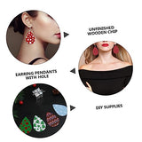 SEWACC 50pcs Water Drop Earrings Wood Piece Earring Pendants with Hole Ornament Earrings DIY Earring Supplies Earring Making Charm Unfinished Earring SEWACC