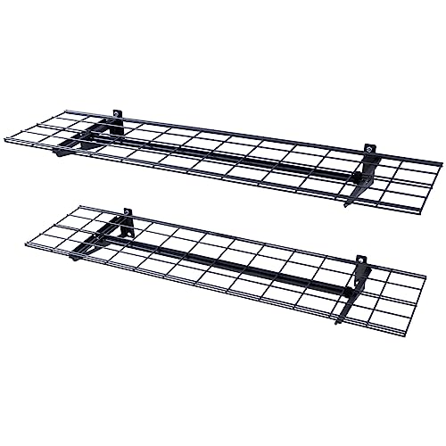 VEVOR Garage Shelving Wall Mounted, 1 x 4 ft Heavy Duty Garage Wall Shelves, 400 lbs Load Capacity Garage Storage Rack Floating Shelves, 2 Pack, - WoodArtSupply