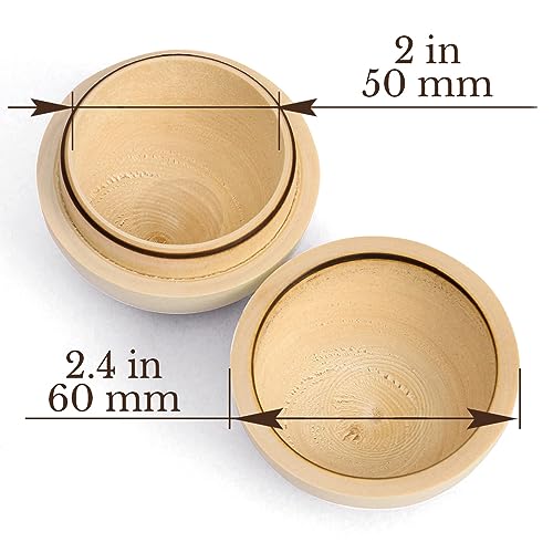 Rustic Woodcraft Supplies - 10 Hollow Wooden Spheres, 2.4 Inch - Unfinished Wood Decor - Wood Spheres for Custom Creations and DIY Projects AEVVV