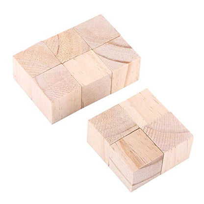 10pcs Wood Cubes, 25mm/0.98inch Wood Square Blocks Cubes Woodwork Craft Accessary for Puzzle Making, Crafts, and DIY Projects.