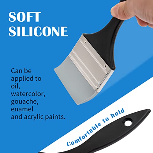 Silicone Color Shaper Brush Wide Flat Silicone Paint Brush Flexible Acrylic  and Water Based Painting Tool, 2 Inches
