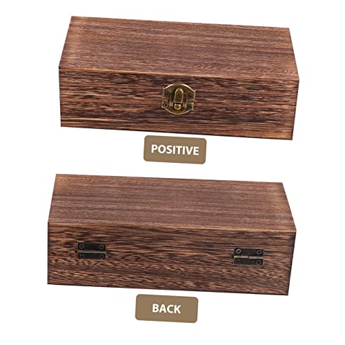 NOLITOY 2 Sets 2pcs Solid Wood Storage Box Antique Decor Small Containers Country Jewelry Wood Decor Unfinished Wood Jewelry Storage Case Retro Style NOLITOY