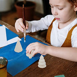 NOLITOY 9Pcs Unfinished Wooden Peg Dolls Blank Wood Christmas Trees for Xmas Decor DIY Crafts Graffiti Drawing Toy NOLITOY