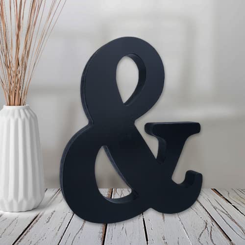 AOCEAN 6 inch Black Wood Letters Unfinished Wood Letters for Wall Decor Decorative Standing Letters Slices Sign Board Decoration for Craft Home Party