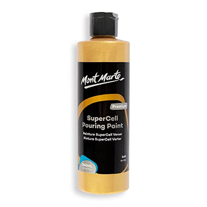 MONT MARTE SuperCell Pouring Paint 240ml - Gold - WoodArtSupply