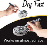 NAWOD Black Paint Pens - 6 Pack Acrylic Black White Permanent Markers, Acrylic Paint Pens for Rock Painting, Wood, Metal, Stone, Ceramic, Glass, NAWOD