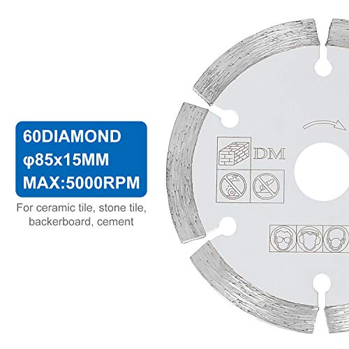 3-3/8 Inch Circular Saw Blade Set Diameter 85mm, 4-Pieces Metal Cutting Circular Saw, TCT/HSS/Diamond Saw Blades for Wood, Plastic, Metal, Tile - WoodArtSupply