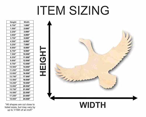 Unfinished Wood Flying Duck Shape - Animal - Wildlife - Craft - up to 24" DIY 4" / 1/8" - WoodArtSupply