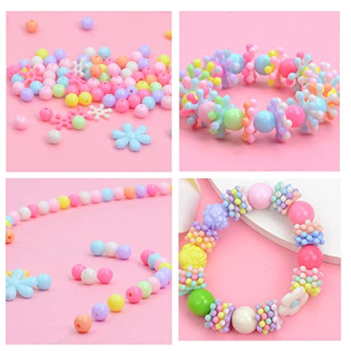 Jewelry Making kit Beads for Bracelets Making kit for Girls. 500+ Pieces Variety Shapes and Colors Perfect Toys for Girls Kids Age 4-6-8-10-12