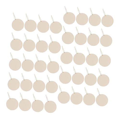 BESPORTBLE 1 Set Oval Wood Crafts Wooden Pieces Unfinished Wood Slices Label DIY Wood Cutouts with Hole Wood Chips Decorations Rope Blank Wood Slices BESPORTBLE