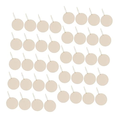 BESPORTBLE 1 Set Oval Wood Crafts Wooden Pieces Unfinished Wood Slices Label DIY Wood Cutouts with Hole Wood Chips Decorations Rope Blank Wood Slices BESPORTBLE