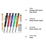 Hiboom 5 Pcs Mechanical Carpenter Pencil, 30 Pcs Refills Needle Nose Tip Hole Marker with Built in Sharpener, Scribe Making Tools for Woodworking, Hiboom