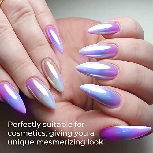 ALEXES Chameleon Mica Powder – Epoxy Resin Color Pigment Powder - Color Shift Mica Powder -16 Colors Jars Set - Holographic Mica Powder ALEXES