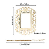 yueton 12PCS Blank Unfinished Wooden Picture Frames Wood Photo Frame with Jute Rope for DIY Crafts, Home Decoration, Christmas Tree Hanging yueton