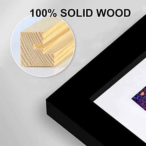 Betionol Picture Frames, 6 Packs Diamond Painting Frames Fit 12x16in/30x40cm Diamond Art Kits/Photos/Prints, Black Natural Solid Wood Picture Frame - WoodArtSupply