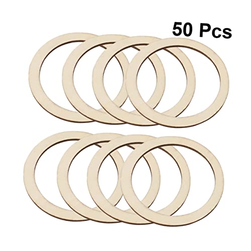 SEWACC 50pcs Christmas Decor Wood Frames Natural Wood Slices Unfinished Wood Circles Smooth Wood Circles Nativity Crafts DIY Craft Decor Log Chips SEWACC
