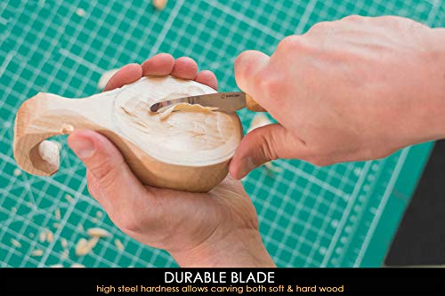 BeaverCraft Hook knife Wood Carving SK4s Long Knives Spoon Carving Tools 2.4'' Long handle 7.8'' Spoon Knife Wood Carving Tools Bowl Kuksa Carving BeaverCraft