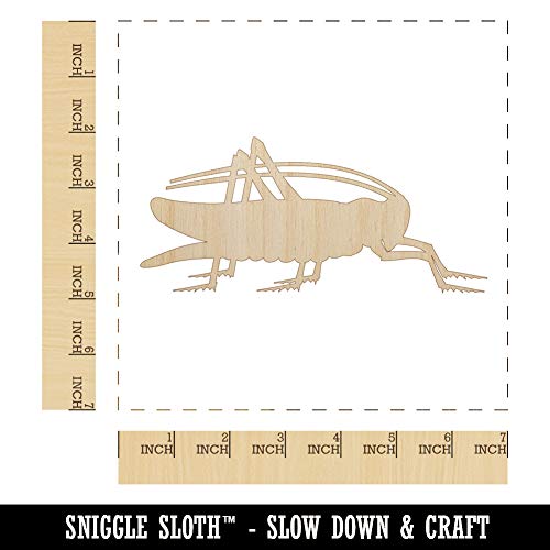 Grasshopper Insect Solid Unfinished Wood Shape Piece Cutout for DIY Craft Projects - 1/4 Inch Thick - 6.25 Inch Size Sniggle Sloth