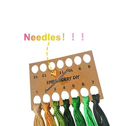 Santune 3 Sets Embroidery Starter Kit with Pattern and Instructions, Cross Stitch Set, Stamped Embroidery Kits with 3 Embroidery Clothes with Santune